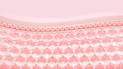 Wall Mural - 3d rendering microstructure of the layers of the skin. concept cosmetics solution.
