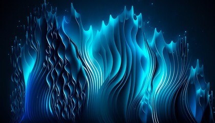 Blue abstract lines background created with Generative Ai technology