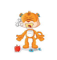 Sticker - tiger burp mascot. cartoon vector