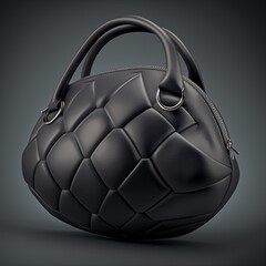 Canvas Print - Fashion Design, leather women's bag in the shape of soccer ball. Generative AI.