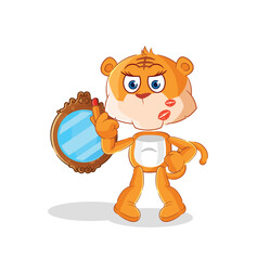 Sticker - tiger make up mascot. cartoon vector