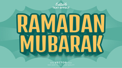 Wall Mural - Editable text effect - Ramadan Sale 3d Traditional Cartoon template style premium vector