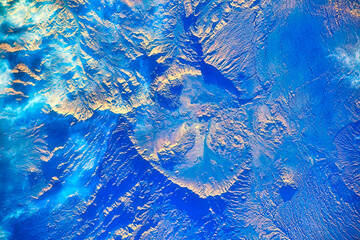 Wall Mural - land physical geography near the sahara desert. digital enhancement. elements by nasa