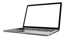 Laptop Computer On Transparent Background Png File With A Transparent Blank Screen. Screen Mockup Template.