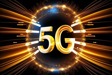 illustration, high speed mobile internet network symbol concept, ai generative