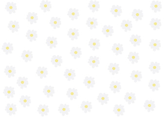 seamless spring pattern with simple daisy on clear transparence background. daisy flower seamless pa