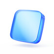 © Sashkin - Blank Mobile application icon, button - Blue square with round corners. 3d rendering