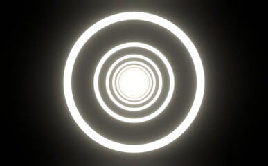Wall Mural - motion graphic 4k simple empty dark futuristic sci fi room dark with lights and circle neon light . 