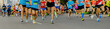 © Real Sports Photos - large group running athletes men and women run marathon