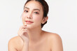 © kitthanes - Beautiful young asian woman with clean fresh skin on white background, Face care, Facial treatment, Cosmetology, beauty and spa, Asian women portrait.
