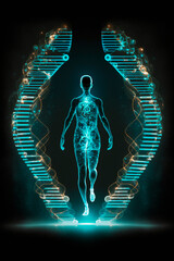 DNA structure with black background