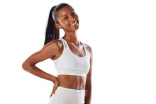 A Stylish Female Athlete In Sportswear Smiling And Feeling Happy Ready And Excited For A Workout With An Active Style Isolated On A Png Background.