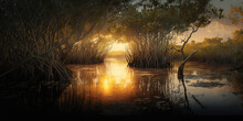 Florida Everglades At Sunset