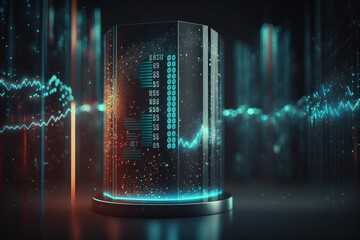 futuristic big data visualization concept, visual information complexity. generative ai