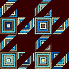Aufkleber - Classic Hounds-tooth pattern in a patchwork collage style.