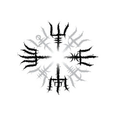 Vegvisir true ink blots waves grey