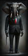 © Nicola - animal in a black suit with red tie, elephant, business man, generative ai