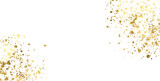 Fototapeta  - Gold sparkle ,splatter border,Gold Foil Frame Gold brush stroke Gold element on transparent background.	
