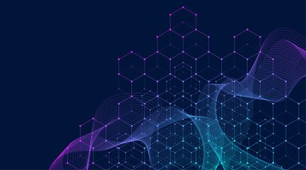 Aufkleber - Health care and medical pattern innovation concept science background design. Abstract geometric hexagons shape medicine and science background, illustration.