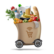 Automated Grocery Bag On Wheels