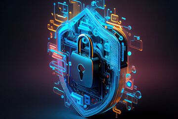 Cyber Security Data Protection Business Technology Privacy concept. Generative Ai