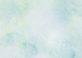 Poster - Abstract green pastel watercolor stains background on watercolor paper textured for design templates invitation card