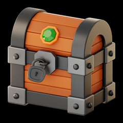 Wall Mural - Premium game treasure chest icon 3d rendering on isolated background