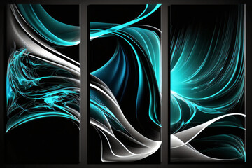 Wall Mural - Triptych modern design wallpaper. Generative ai. 