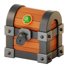 Wall Mural - Premium game treasure chest icon 3d rendering on isolated background PNG
