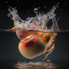 Canvas Print - apples in water