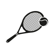 Tennis Icon Vector. Tennis Racquet Illustration Sign. Sport Symbol Or Logo.