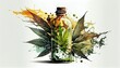 Cannabis oil in a bottle. Generative AI, Generative, AI