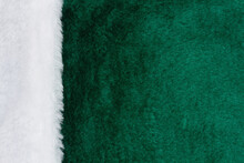 Green Fleece Material With White Border Background