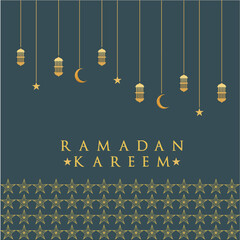 ramadan kareem template with gold and luxury color