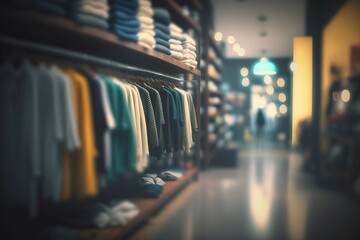 Interior of a modern menswear shop. Generative AI