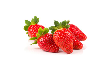 Wall Mural - Red ripe strawberry fruits