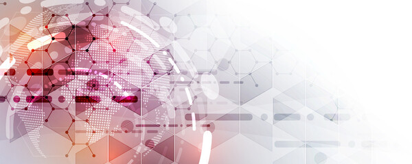 abstract background image technology concept and hexagonal network