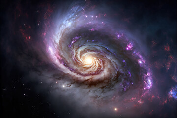 Wall Mural - Spiral Galaxy. Space with stars generative AI background