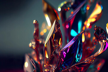 Colorful abstract crystal wallpaper. Generative AI.