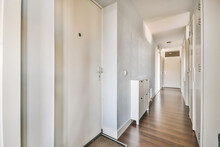 Long Light Corridor In Modern House
