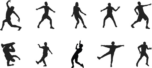 silhouettes of people dancing