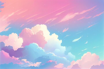 Wall Mural - Pastel Color Of Sky Background. Illustration Graphic Design . Generative AI