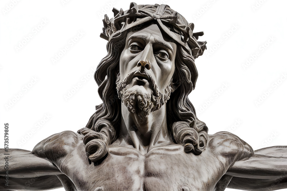 Close up of Jesus Christ statue. Ancient statue jesus christ ...
