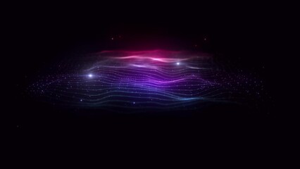 Wall Mural - colorful waving mesh fx background loop/ 4k animation of an abstract colorful fractal background wit