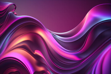 Canvas Print - abstract liquid holographic background in pink and purple. Generative AI