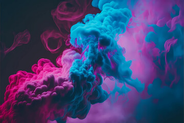 Sticker - colorful smoke background. Generative AI