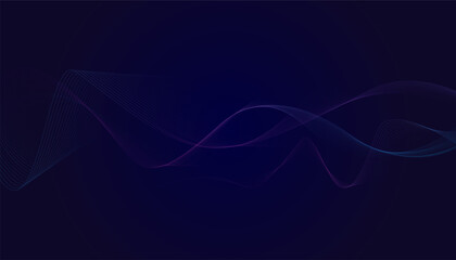 Wall Mural - Modern abstract glowing wave background. Dynamic flowing wave lines design element. Futuristic technology and sound wave pattern. Vector EPS10.