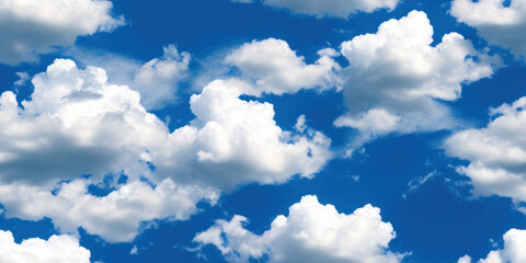 Wall Mural - clouds on the blue sky seamless texture, pattern background (created with generative ai)