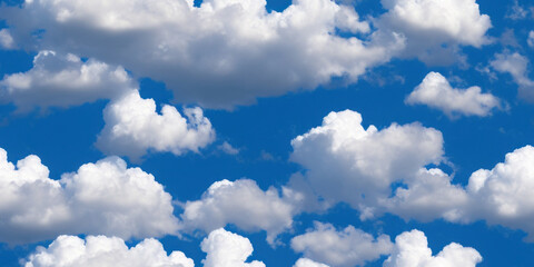 Wall Mural - clouds on the blue sky seamless texture, pattern background (created with generative ai)