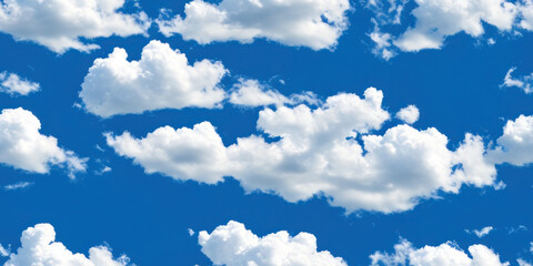 Wall Mural - clouds on the blue sky seamless texture, pattern background (created with generative ai)